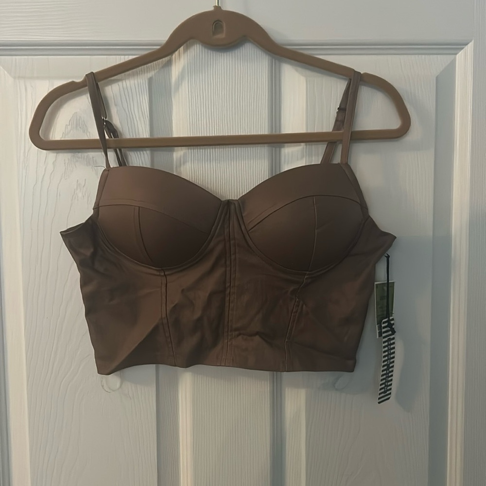 Structured crop corset top
